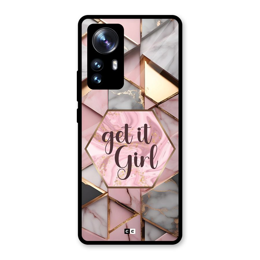 Diamond Girl Glass Back Case for Xiaomi 12 Pro