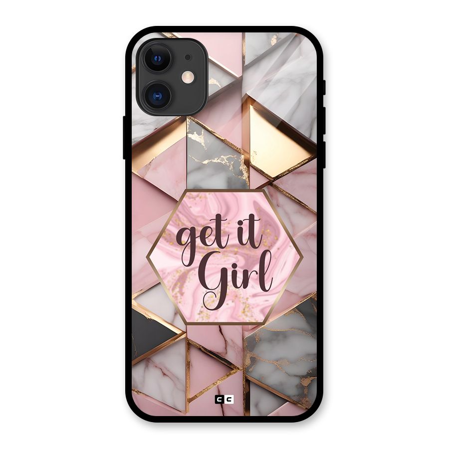 Diamond Girl Glass Back Case for iPhone 11