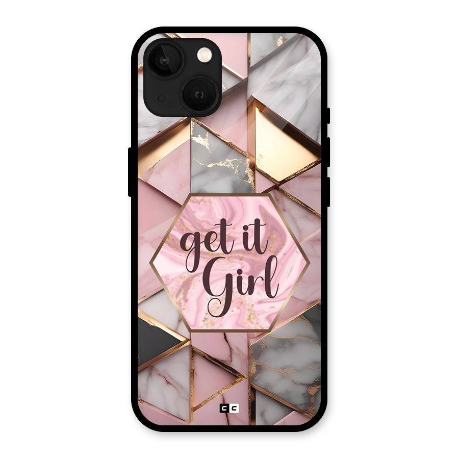 Diamond Girl Glass Back Case for iPhone 13
