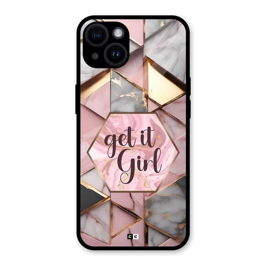 Diamond Girl Glass Back Case for iPhone 14