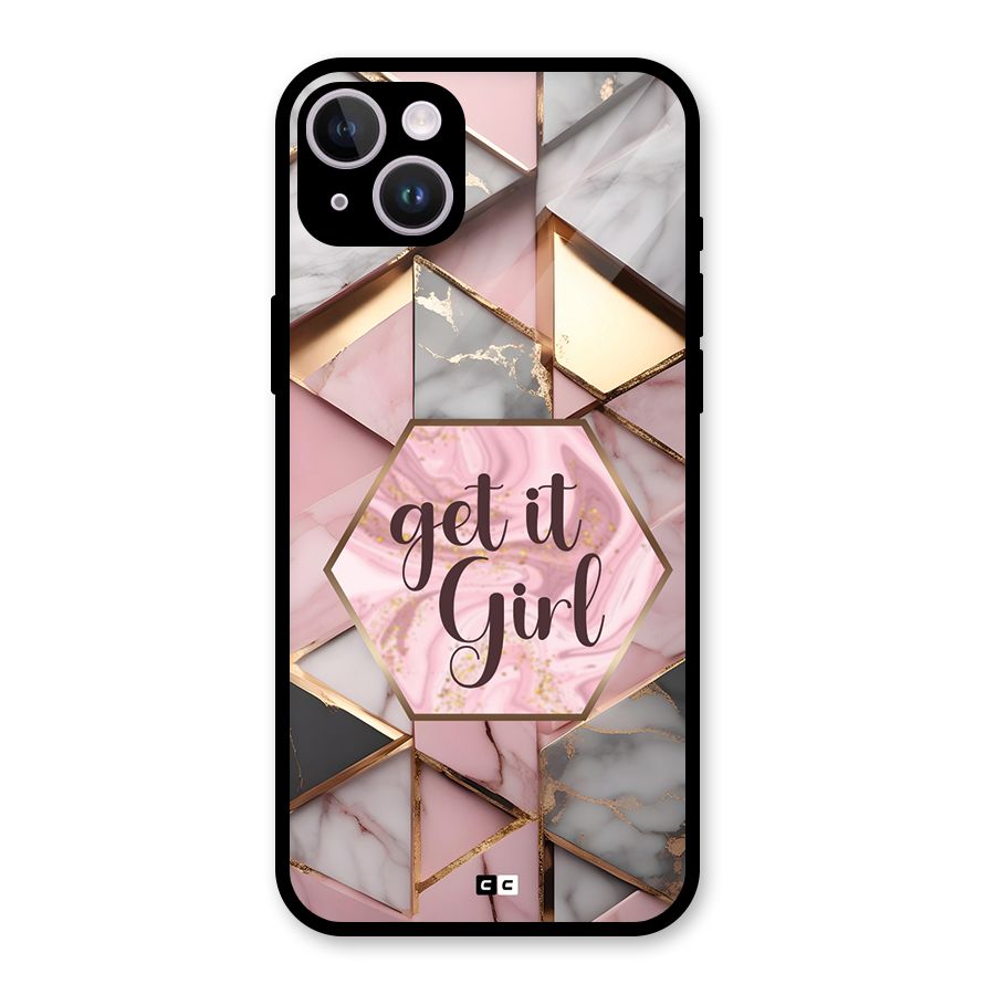 Diamond Girl Glass Back Case for iPhone 14 Plus
