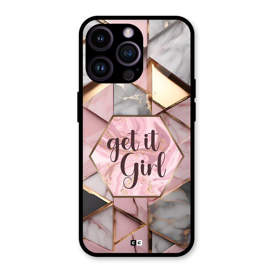 Diamond Girl Glass Back Case for iPhone 14 Pro Max