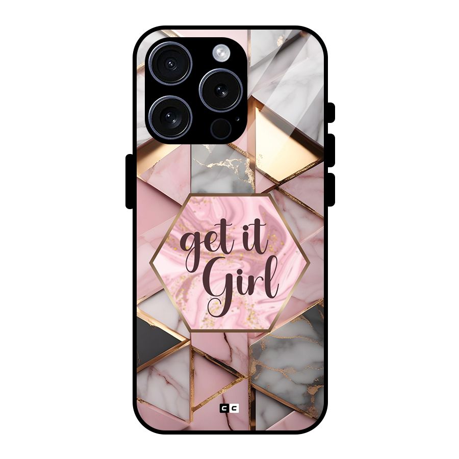 Diamond Girl Glass Back Case for iPhone 15 Pro