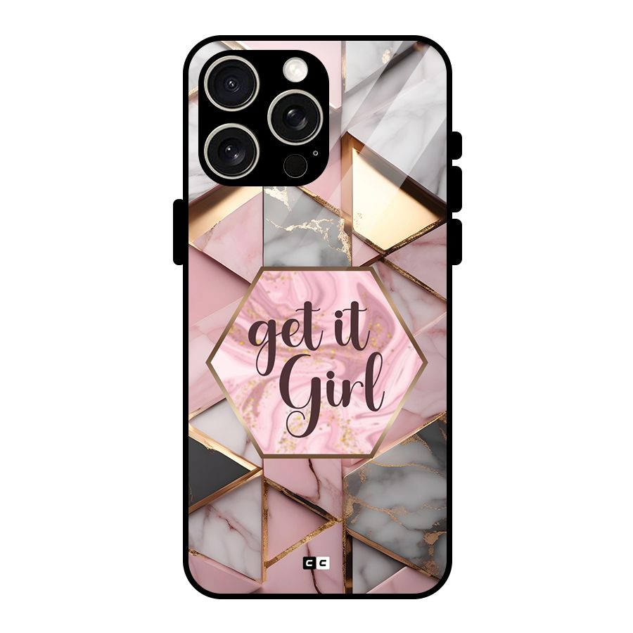 Diamond Girl Glass Back Case for iPhone 15 Pro Max