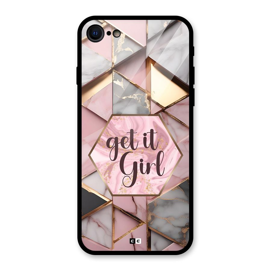 Diamond Girl Glass Back Case for iPhone 7