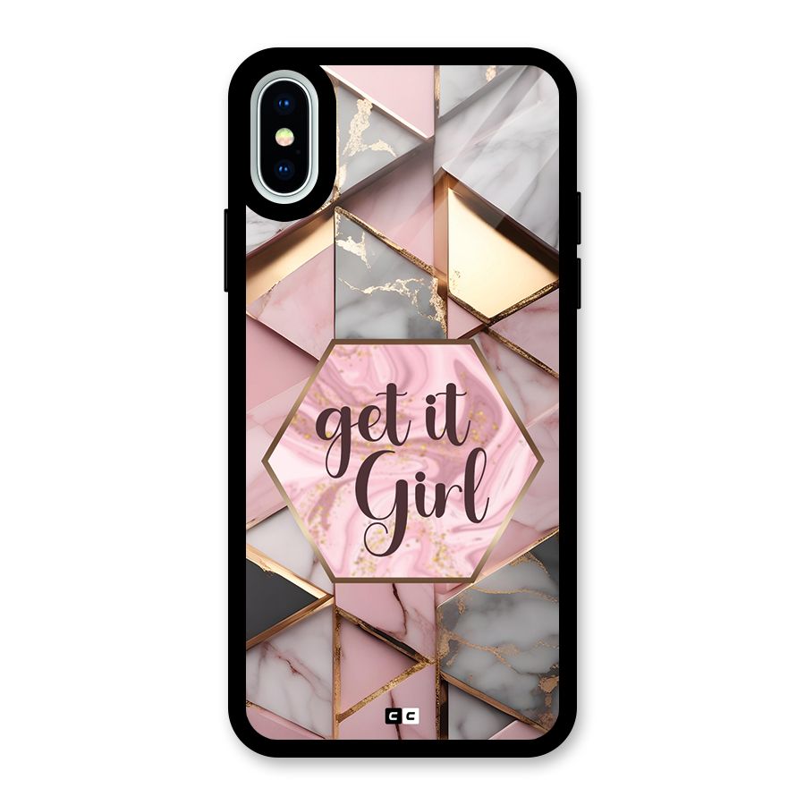 Diamond Girl Glass Back Case for iPhone XS