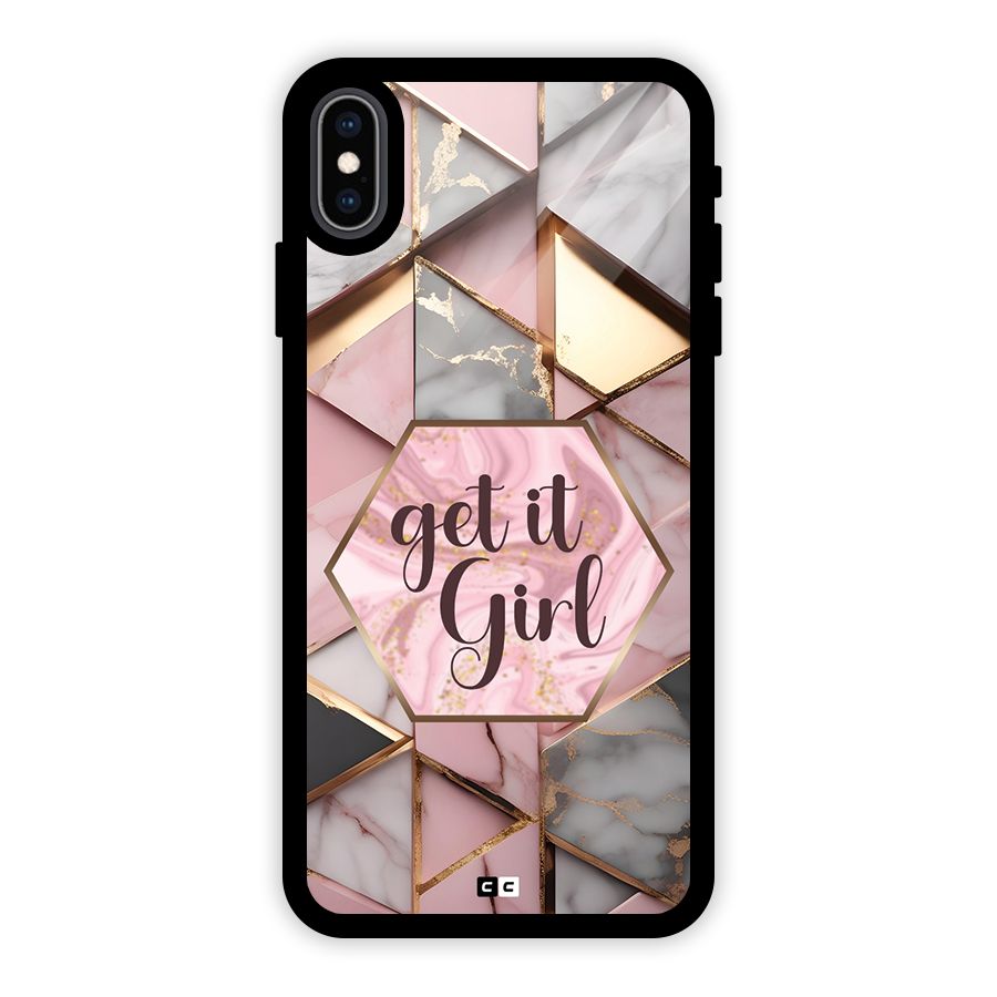 Diamond Girl Glass Back Case for iPhone XS Max