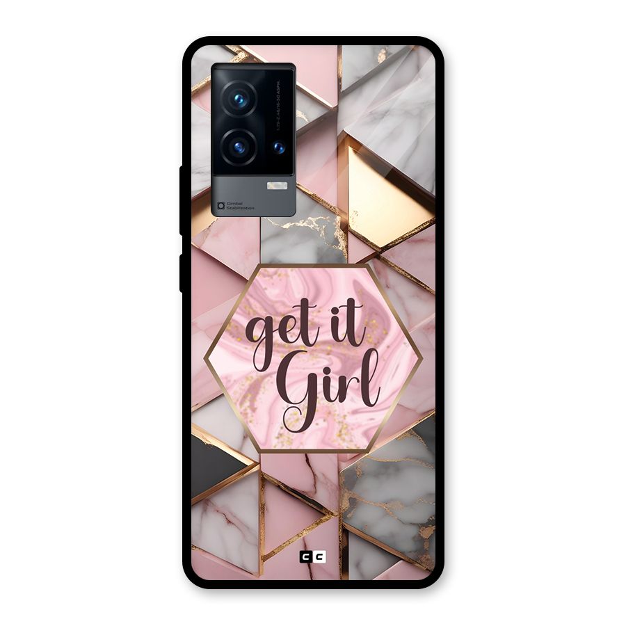 Diamond Girl Glass Back Case for iQOO 9 5G