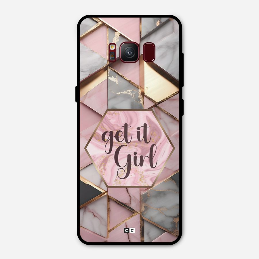 Diamond Girl Metal Back Case for Galaxy S8