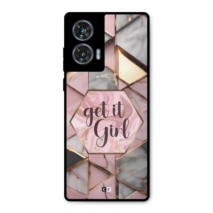 Diamond Girl Metal Back Case for Motorola Edge 50 Fusion
