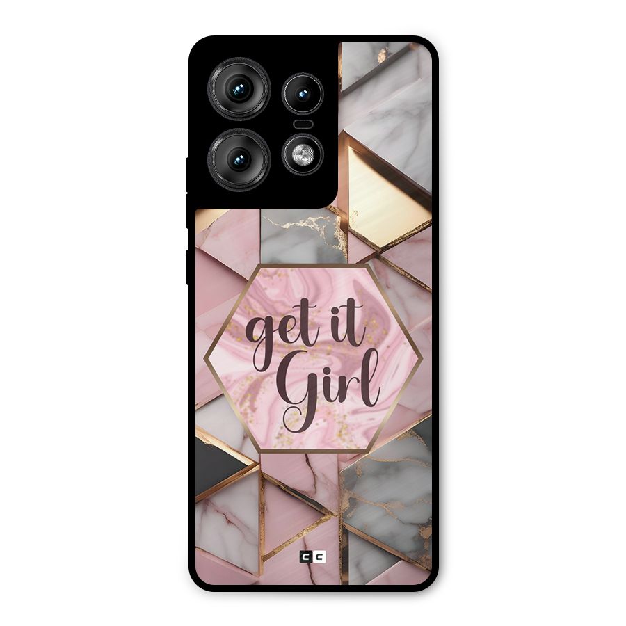 Diamond Girl Metal Back Case for Motorola Edge 50 Pro