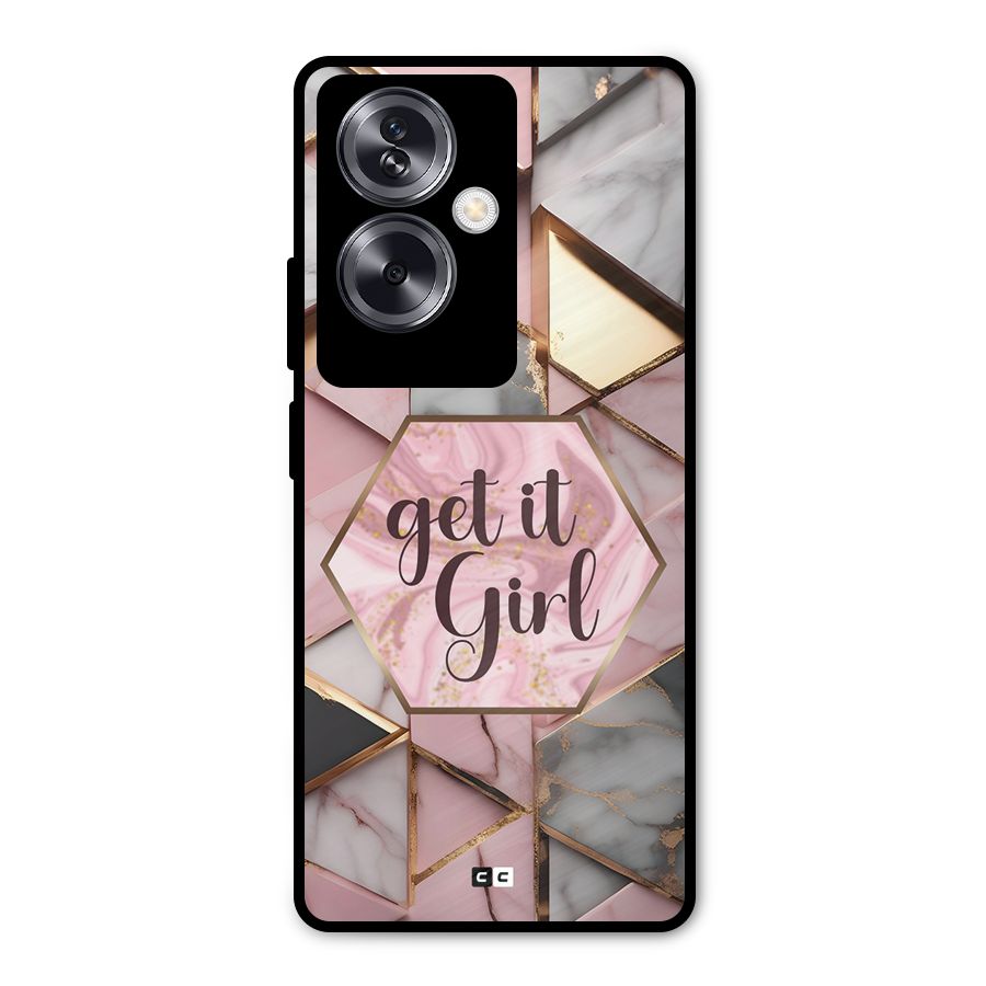 Diamond Girl Metal Back Case for Oppo A79 5G