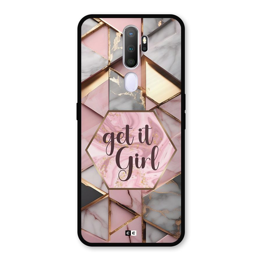 Diamond Girl Metal Back Case for Oppo A9 (2020)
