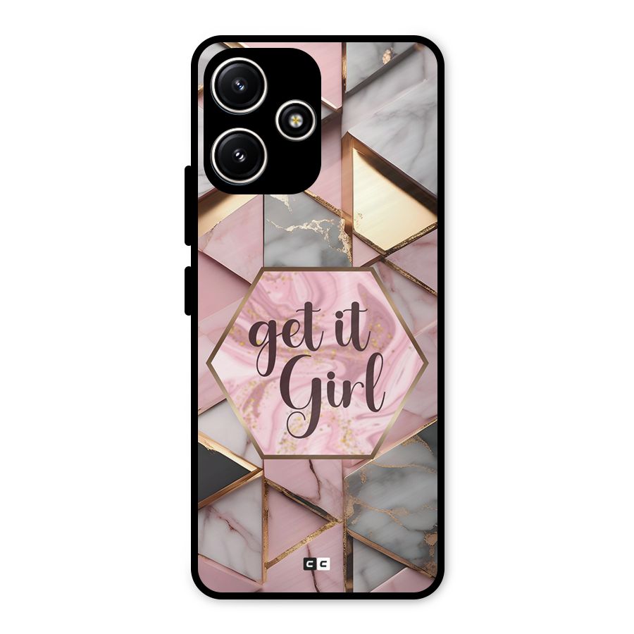 Diamond Girl Metal Back Case for Poco M6 Pro