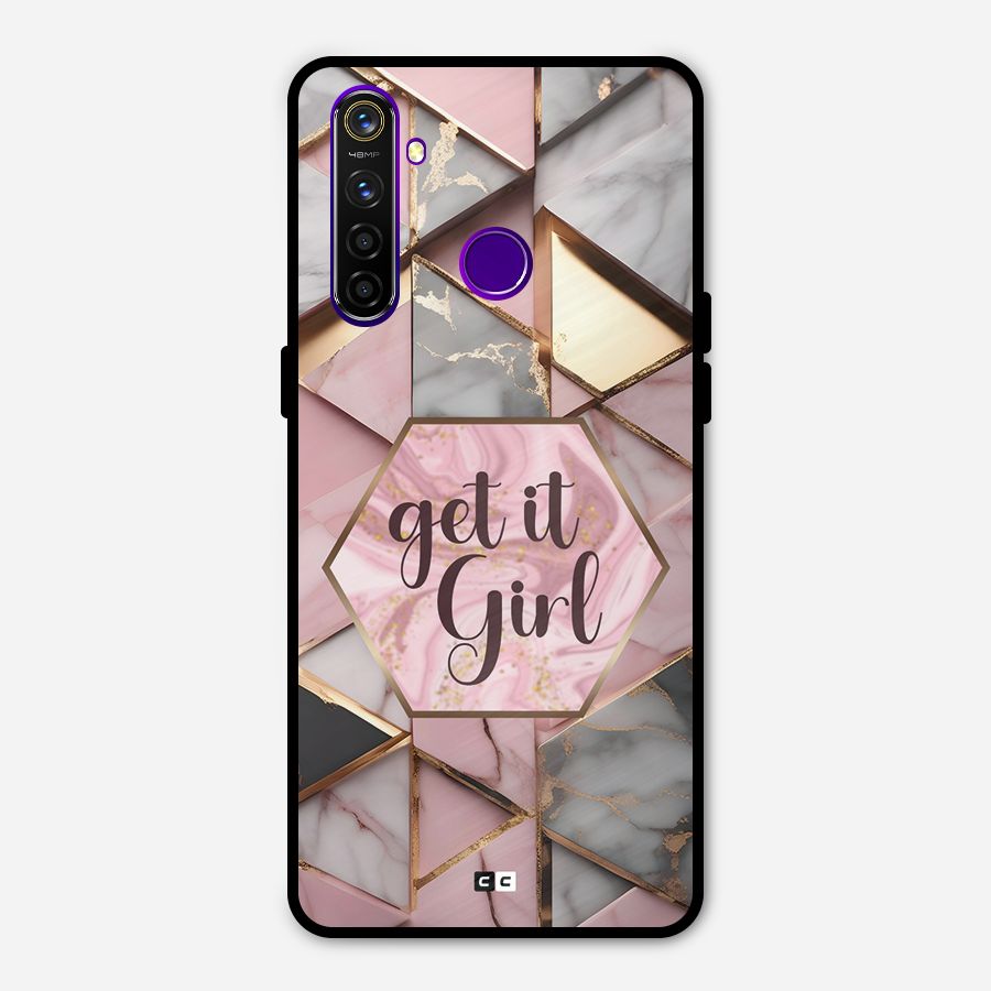 Diamond Girl Metal Back Case for Realme 5 Pro