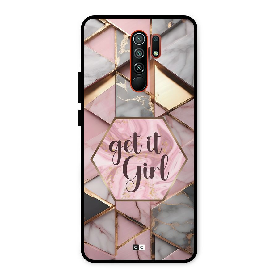Diamond Girl Metal Back Case for Redmi 9 Prime