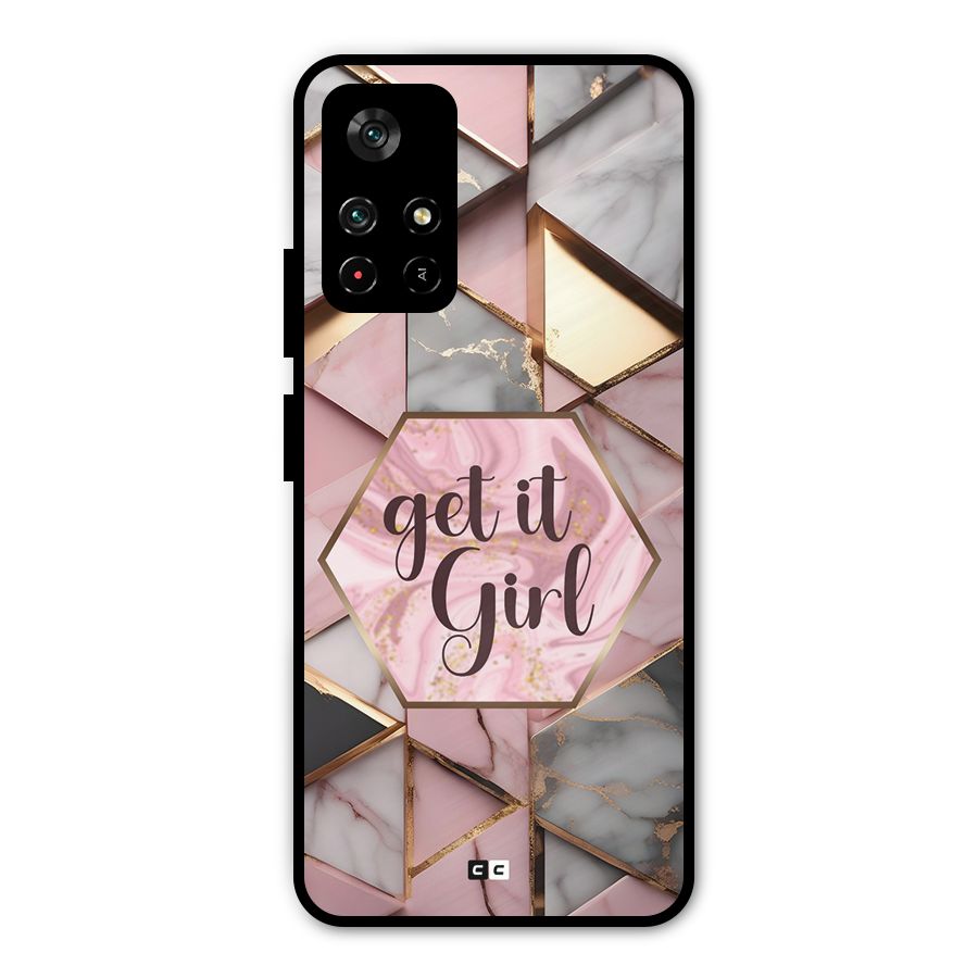 Diamond Girl Metal Back Case for Redmi Note 11T 5G
