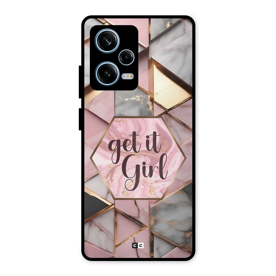 Diamond Girl Metal Back Case for Redmi Note 12 Pro