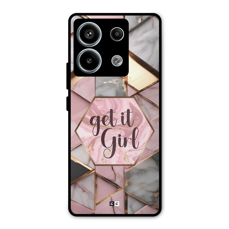 Diamond Girl Metal Back Case for Redmi Note 13 Pro 5G