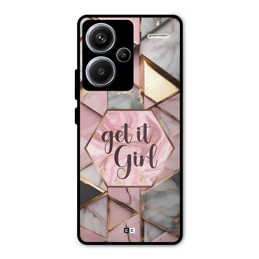 Diamond Girl Metal Back Case for Redmi Note 13 Pro Plus