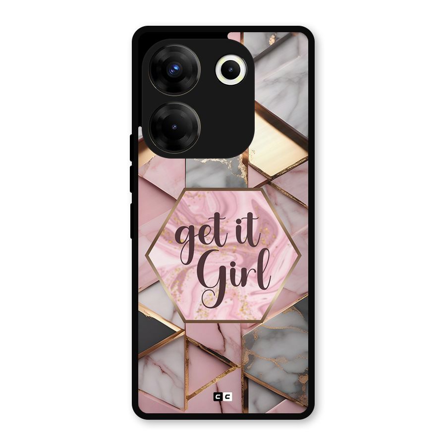 Diamond Girl Metal Back Case for Tecno Camon 20