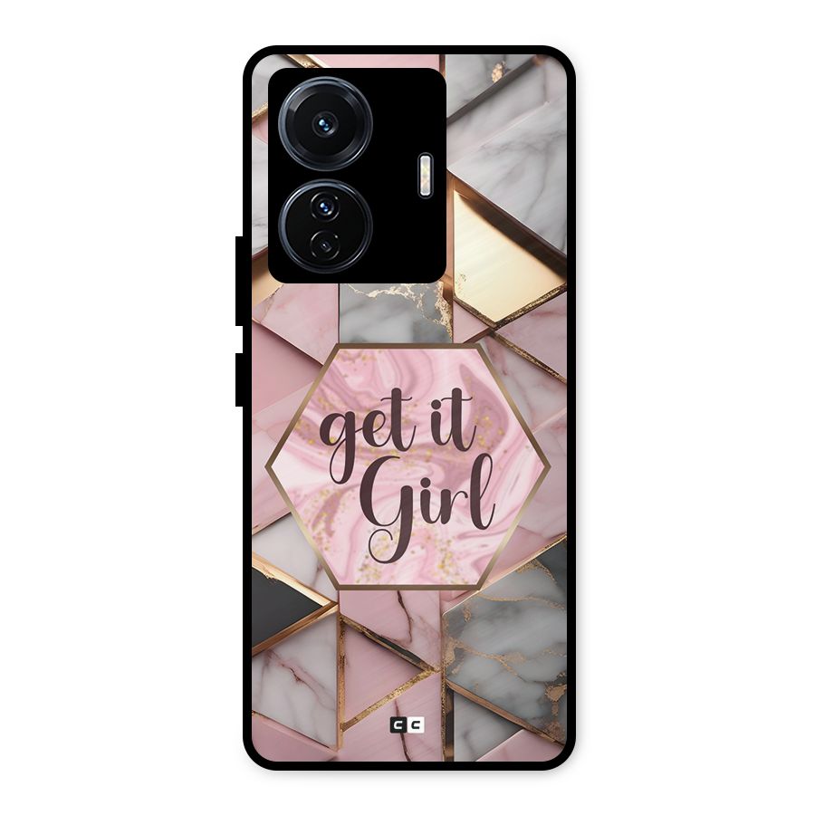 Diamond Girl Metal Back Case for Vivo T1 Pro
