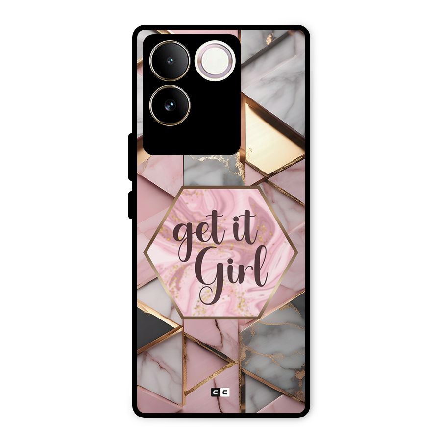 Diamond Girl Metal Back Case for Vivo T2 Pro