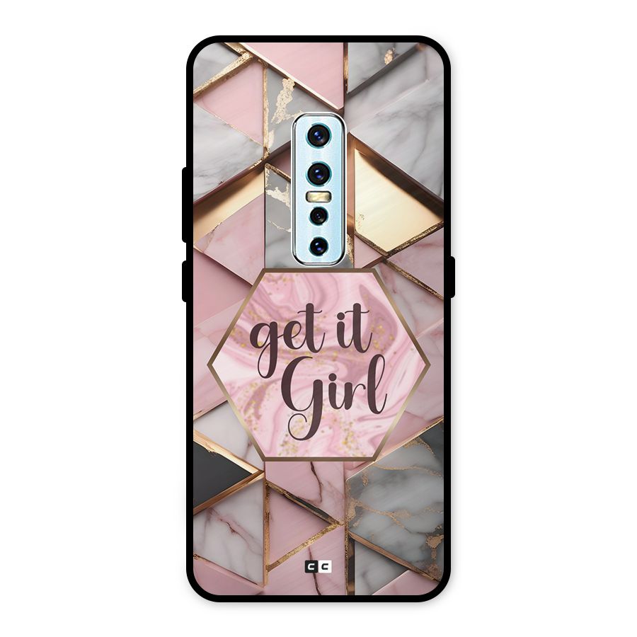 Diamond Girl Metal Back Case for Vivo V17 Pro