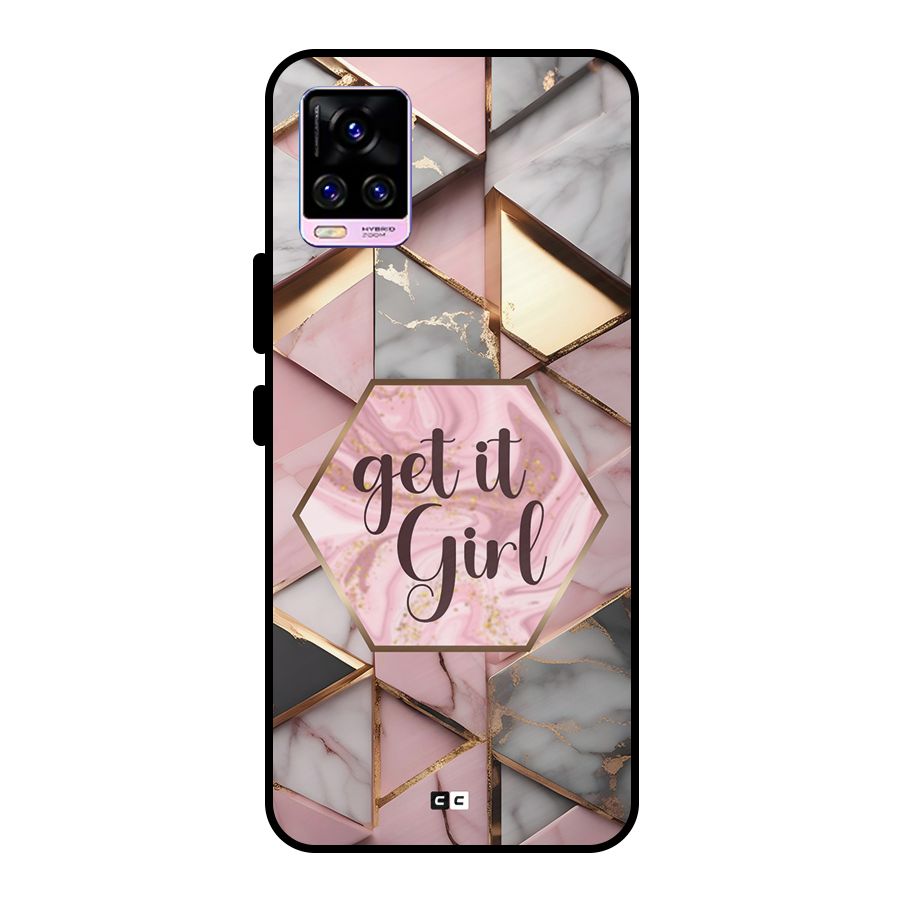 Diamond Girl Metal Back Case for Vivo V20 Pro