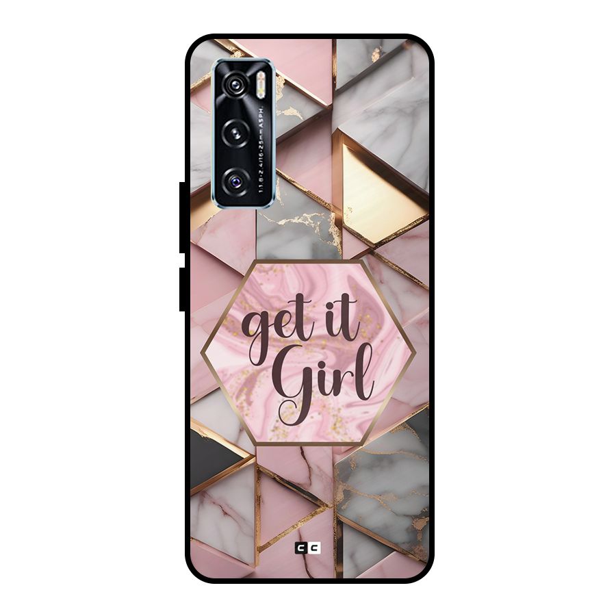 Diamond Girl Metal Back Case for Vivo V20 SE