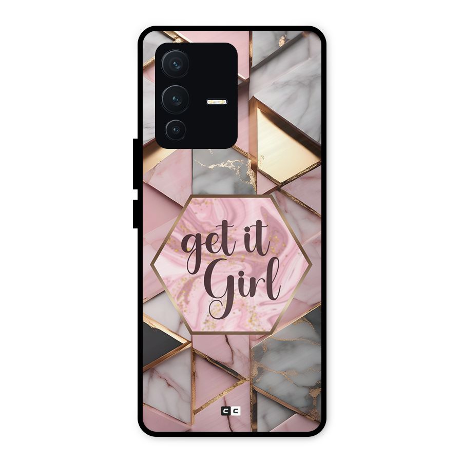 Diamond Girl Metal Back Case for Vivo V23 5G