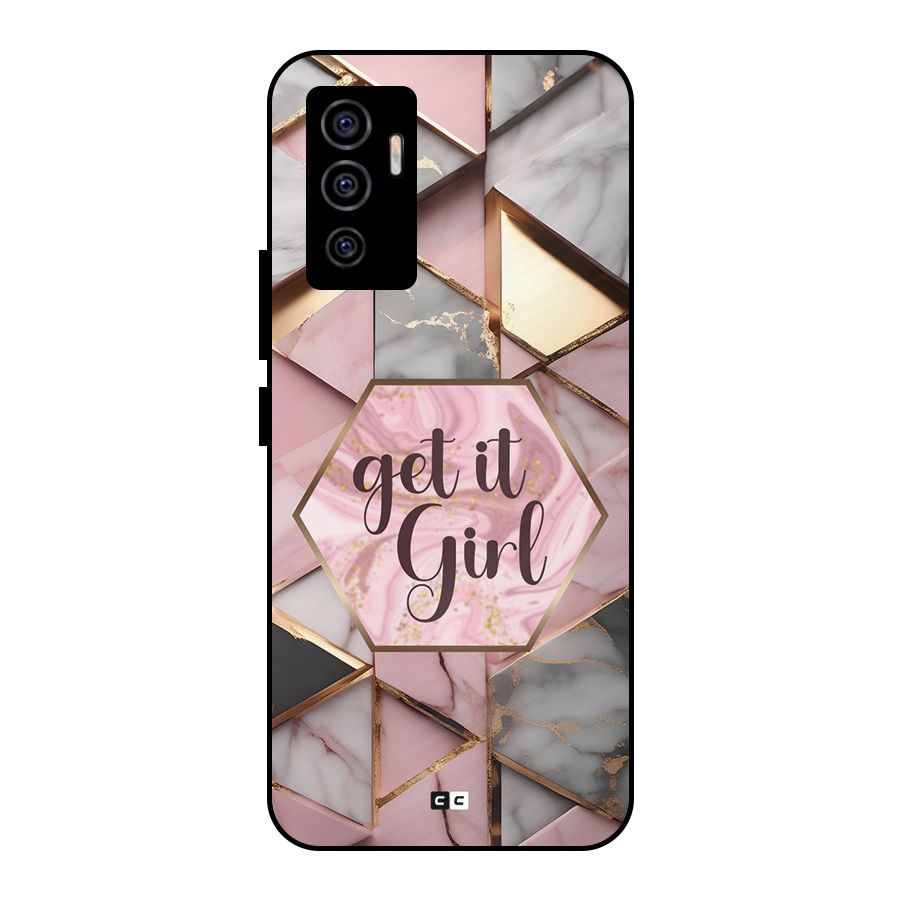 Diamond Girl Metal Back Case for Vivo V23e