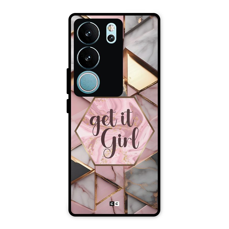 Diamond Girl Metal Back Case for Vivo V29
