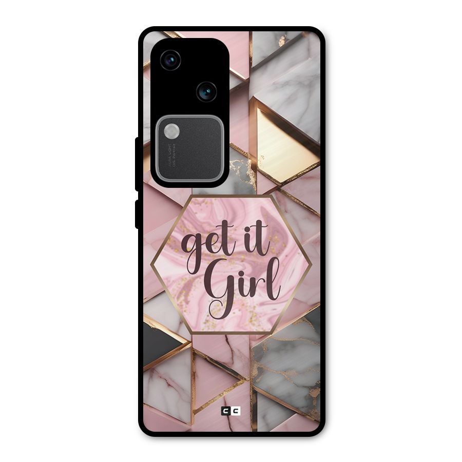 Diamond Girl Metal Back Case for Vivo V30 Pro