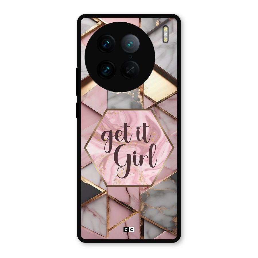 Diamond Girl Metal Back Case for Vivo X90 Pro