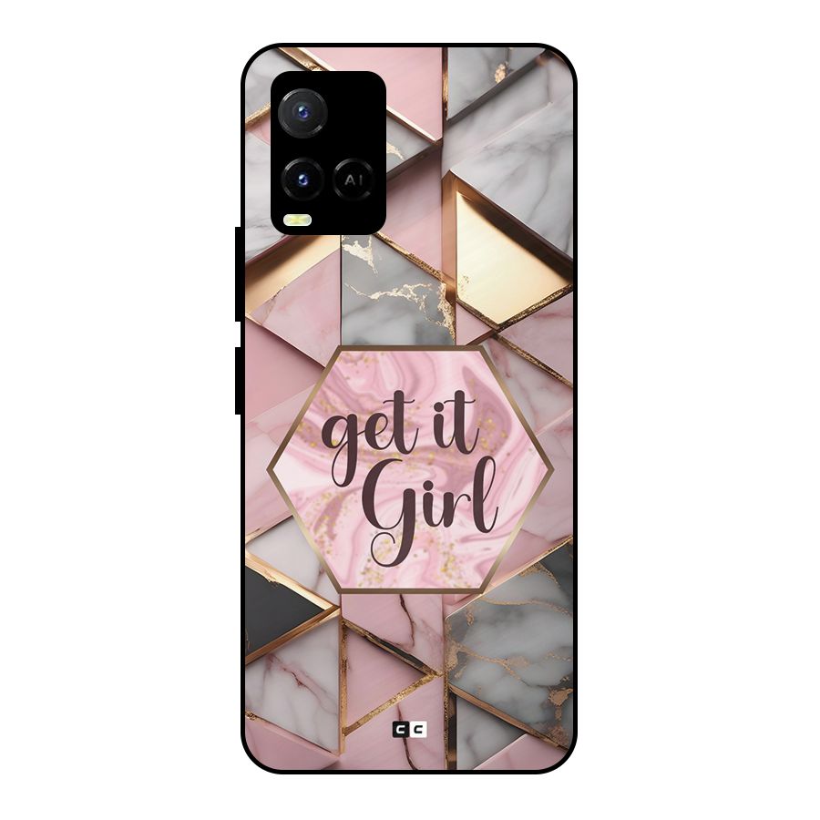 Diamond Girl Metal Back Case for Vivo Y33s