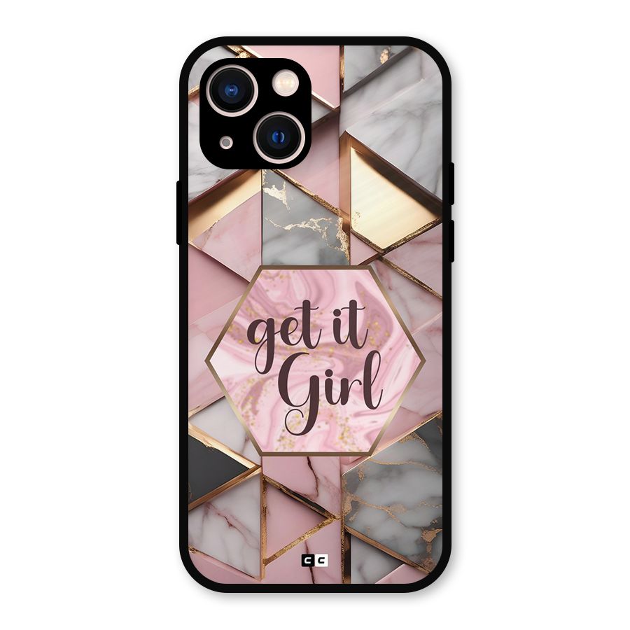 Diamond Girl Metal Back Case for iPhone 13
