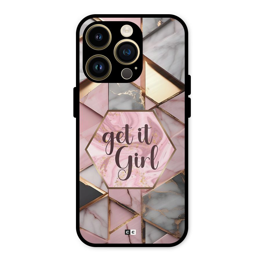 Diamond Girl Metal Back Case for iPhone 14 Pro
