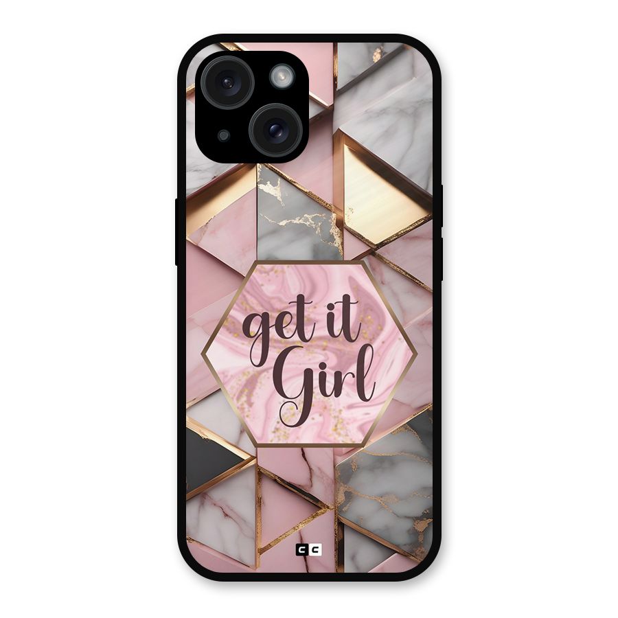 Diamond Girl Metal Back Case for iPhone 15
