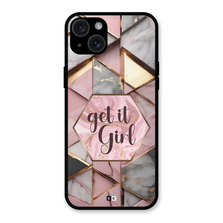 Diamond Girl Metal Back Case for iPhone 15 Plus