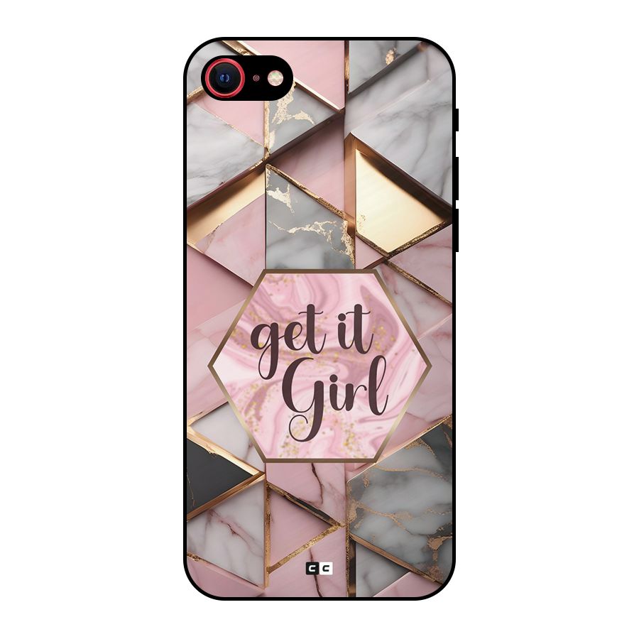 Diamond Girl Metal Back Case for iPhone SE 2020