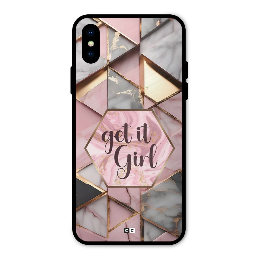 Diamond Girl Metal Back Case for iPhone XS
