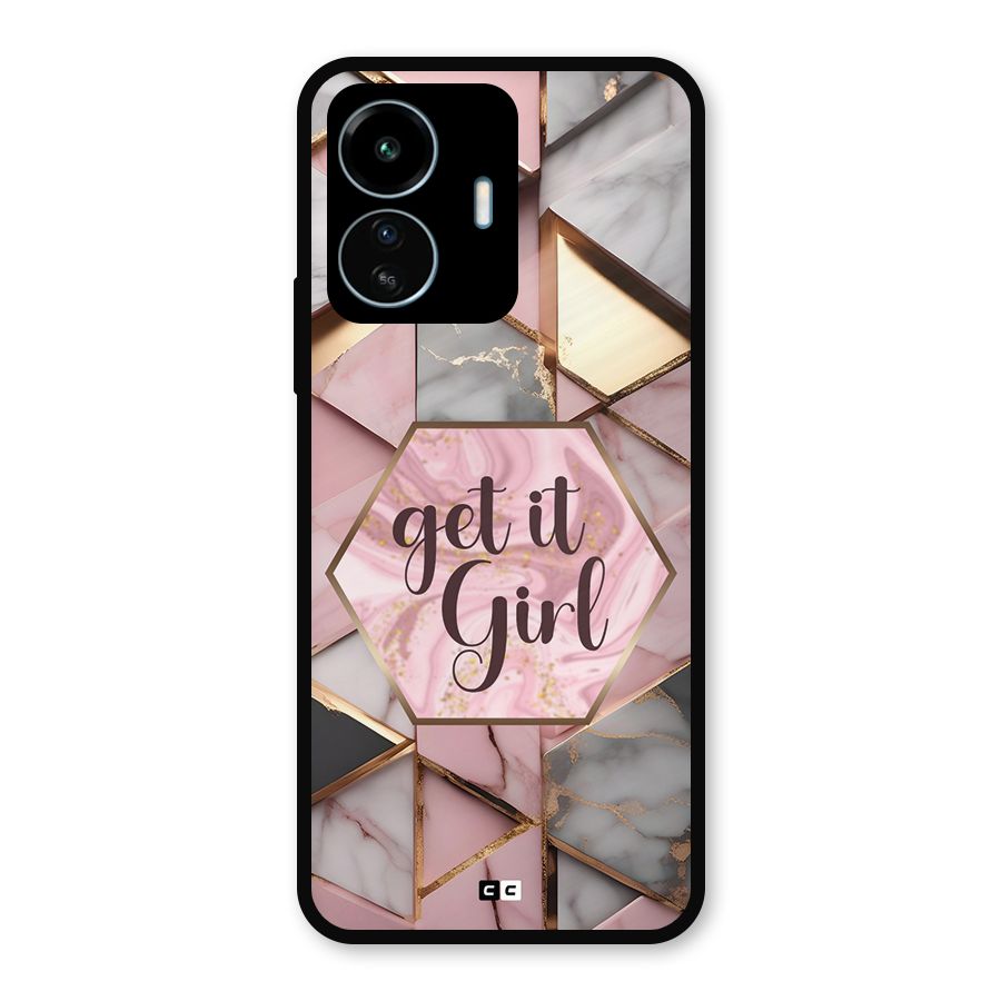 Diamond Girl Metal Back Case for vivo iQOO Z6 Lite 5G