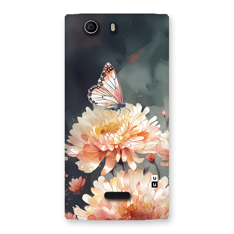 Digital Art Butterfly Flower Back Case for Canvas Nitro 2 E311