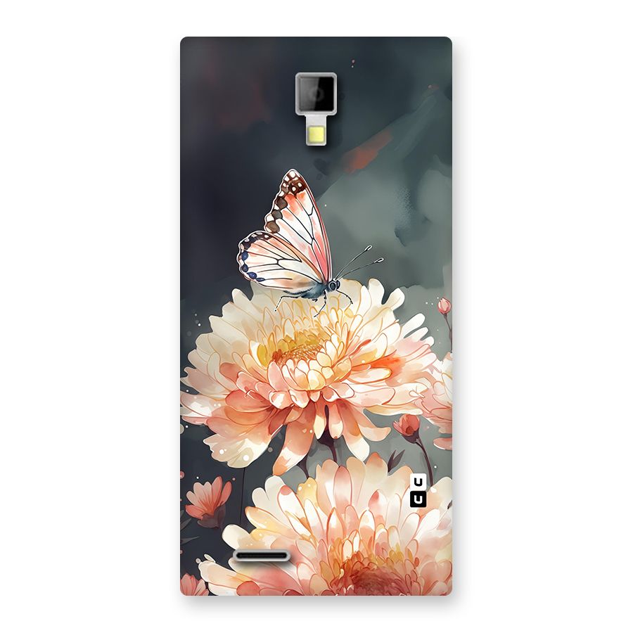 Digital Art Butterfly Flower Back Case for Canvas Xpress A99