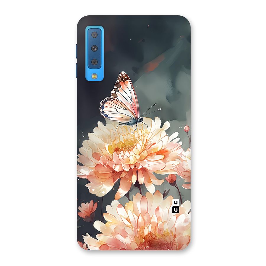 Digital Art Butterfly Flower Back Case for Galaxy A7 (2018)