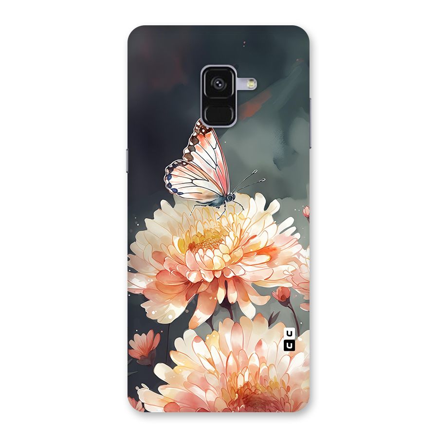 Digital Art Butterfly Flower Back Case for Galaxy A8 Plus