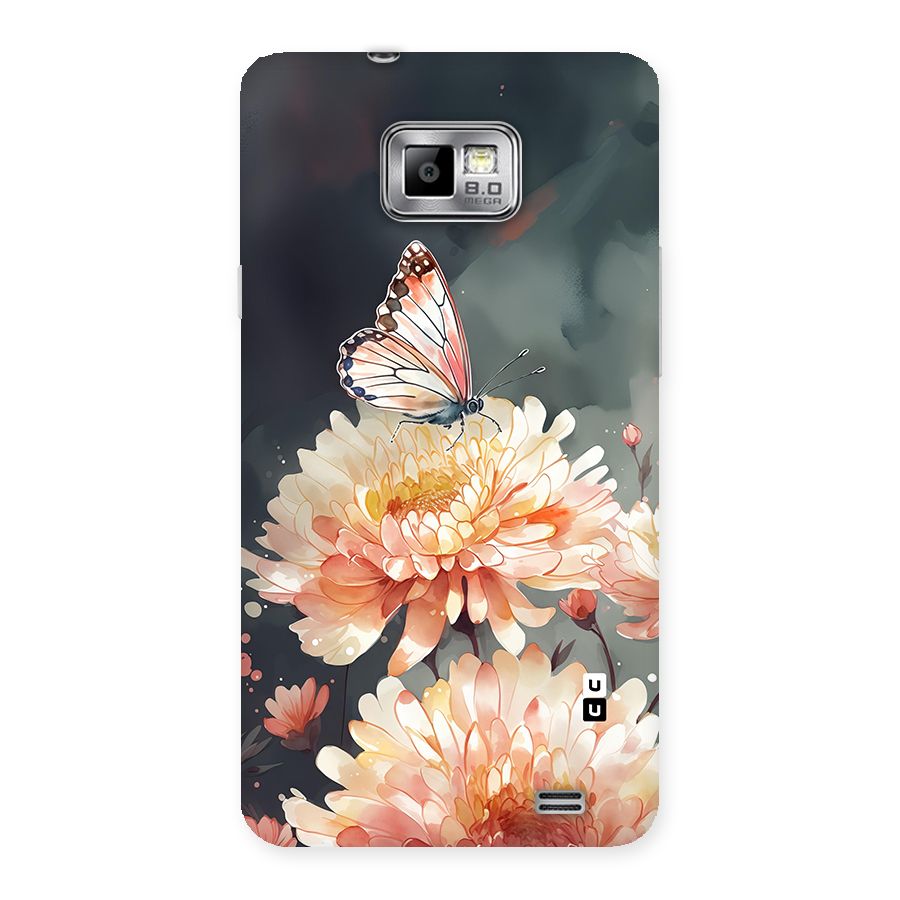 Digital Art Butterfly Flower Back Case for Galaxy S2