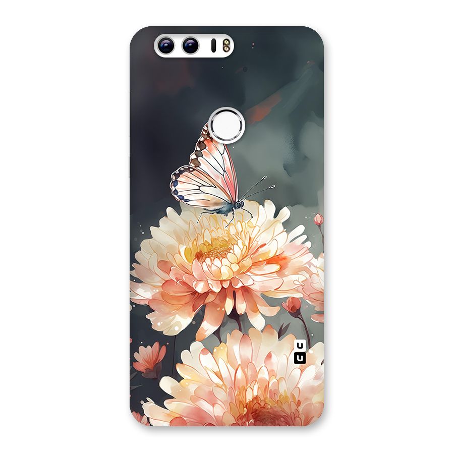 Digital Art Butterfly Flower Back Case for Honor 8