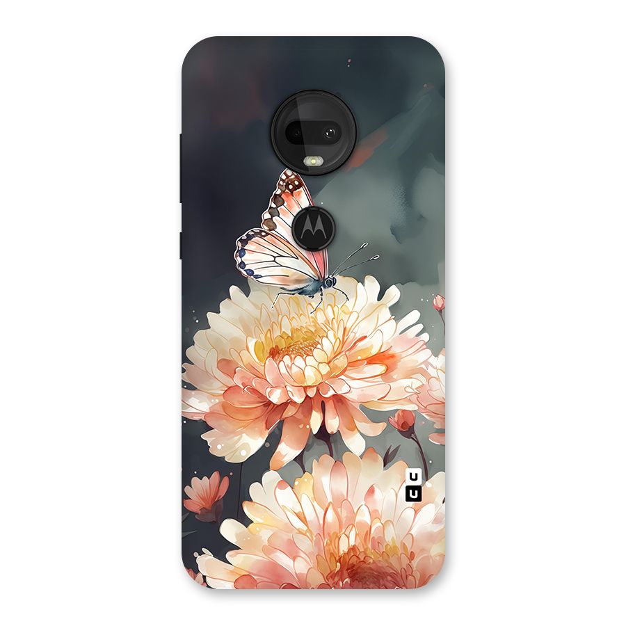 Digital Art Butterfly Flower Back Case for Moto G7